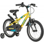 Велосипед NOVATRACK 16" PRIME алюм., золотой металлик, полная защита цепи, торм V-brake, короткие кр