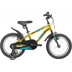 Велосипед NOVATRACK 16" PRIME алюм., золотой металлик, полная защита цепи, торм V-brake, короткие кр