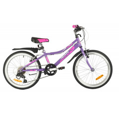 Велосипед NOVATRACK 20" ALICE фиолетовый,  стальная рама, 6 скор., Shimano TY21/Microshift TS38, V-