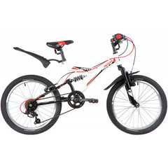 Велосипед NOVATRACK 20" DART, белый, сталь, 6 скор., TY21/RS35/SG-6SI, Shimano
