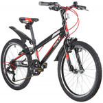 Велосипед NOVATRACK 20" RACER, черный, сталь, 6 скор., Microshift TS38-6/Shimano, V-Brake
