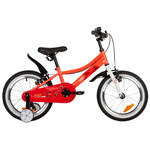 Велосипед NOVATRACK 16" CALIBRI сталь, коралловый, тормоз V-brake, полная защита цепи, короткие крыл