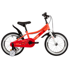 Велосипед NOVATRACK 16" CALIBRI сталь, коралловый, тормоз V-brake, полная защита цепи, короткие крыл