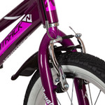 Велосипед NOVATRACK 16" NOVARA алюм., фиолетовый, пер.руч., зад.нож. тормоз, короткие крылья, полная