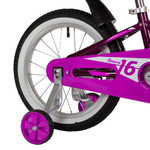 Велосипед NOVATRACK 16" NOVARA алюм., фиолетовый, пер.руч., зад.нож. тормоз, короткие крылья, полная