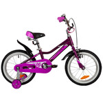 Велосипед NOVATRACK 16" NOVARA алюм., фиолетовый, пер.руч., зад.нож. тормоз, короткие крылья, полная