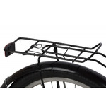 Велосипед NOVATRACK 20" VECTOR серебристый, защита А-тип, тормоз нож., крылья и багажник чёрн.