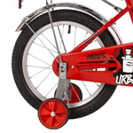 Велосипед NOVATRACK 16" URBAN красный, полная защита цепи, тормоз нож., крылья и багажник хром.