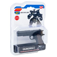 Трансформер 2в1 BONDIBOT Bondibon, мет. детали, CRD pvc 18,5x13,5x3,7см, робот-пистолет Кольт M1911, цвет чёрный.