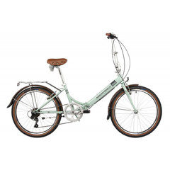 Велосипед NOVATRACK 24" складной, AURORA, светло-бирюзовый, Shimano 6 speed, TY21/TS38