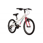 Велосипед NOVATRACK 20", NOVARA, белый, алюм., 6-скор, TY21/TS38/SG-6SI, V-brake