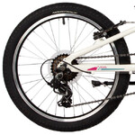 Велосипед NOVATRACK 20", NOVARA, белый, алюм., 6-скор, TY21/TS38/SG-6SI, V-brake