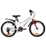 Велосипед NOVATRACK 20", NOVARA, белый, алюм., 6-скор, TY21/TS38/SG-6SI, V-brake