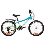 Велосипед NOVATRACK 20" KATRINA, алюм., голубой-салатовый, 6-скор, Shimano/Microshift  V-brake