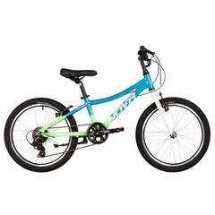 Велосипед NOVATRACK 20" KATRINA, алюм., голубой-салатовый, 6-скор, Shimano/Microshift  V-brake