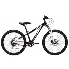 Велосипед NOVATRACK 24" EXTREMEHD алюм.рама 11", чёрный-белый, 8-скор, RD360/EF505/HG200, диск.гидра