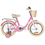 Велосипед NOVATRACK 16" MAPLE, розовый, полная защита цепи,тормоз нож.,крылья, багажник, пер.корзина