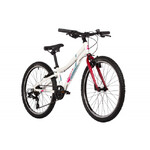 Велосипед NOVATRACK 24" NOVARA алюм.рама 10", белый, 6-скор, TY300/TS38/TZ500, V-brake