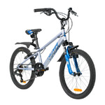 Велосипед NOVATRACK 20" POINTER серый,  стальная рама, 6 скор., Shimano TY21/Microshift TS38, V- bra