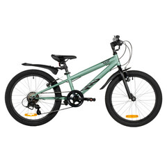 Велосипед NOVATRACK 20" RACER зелёный,  стальная рама, 6 скор., Microshift MS21/Microshift TS38, V-