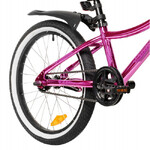 Велосипед NOVATRACK 20" KATRINA алюм., розовый металлик, ножной тормоз, короткие крылья
