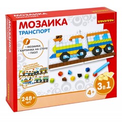 Логические, развивающие игры и игрушки Bondibon Мозаика «ТРАНСПОРТ», 248 дет., BOX 22x4.5x19 см