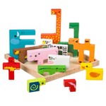 Развивающие игры из дерева Bondibon Головоломка «ЗООПАРК», BOX 20?2,5?20 см