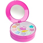 Набор детской декорат. косметики Bondibon Eva Moda, BOX 26,8х25х4,8 см, косметичка-диск 2-уровневая с зеркальцем, тенями для век (11 оттенков; 7,8г), блеском для губ (0,6г), лаком для ногтей (8г), помадами (3 цвета; 2,4г) и 3-мя заколками, арт.10678D2.