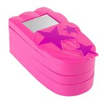 Набор детской декор. косметики Bondibon Eva Moda, BOX 27*19*6,2 см; косметичка-телефон, 3х-уровневая, раздвижная, с зеркальцем: тени для век с блёстками 4 оттенка (2,4г), тени для век 5 оттенков (3,5г), 2 аппликатора, лак для ногтей (7,8г), помада (0,8г),