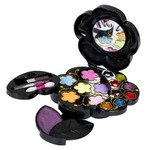 Набор детской декор. косметики Bondibon Eva Moda, CRD 38х19х1,5 см; косметичка-цветок с листом 3х-уровневая, раздвижная с зеркальцем: блеск для губ 9 оттенков (4г), 1 аппликатор,1 кисточка, 1 кисточка-растушевка, тени для век 6 оттенков (4,2г); арт.70566B