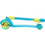 Самокат детский BONDIBON KIDS, складной механизм на руле, широкие свет.колеса PU пер.120*40+задн.75*24, синий